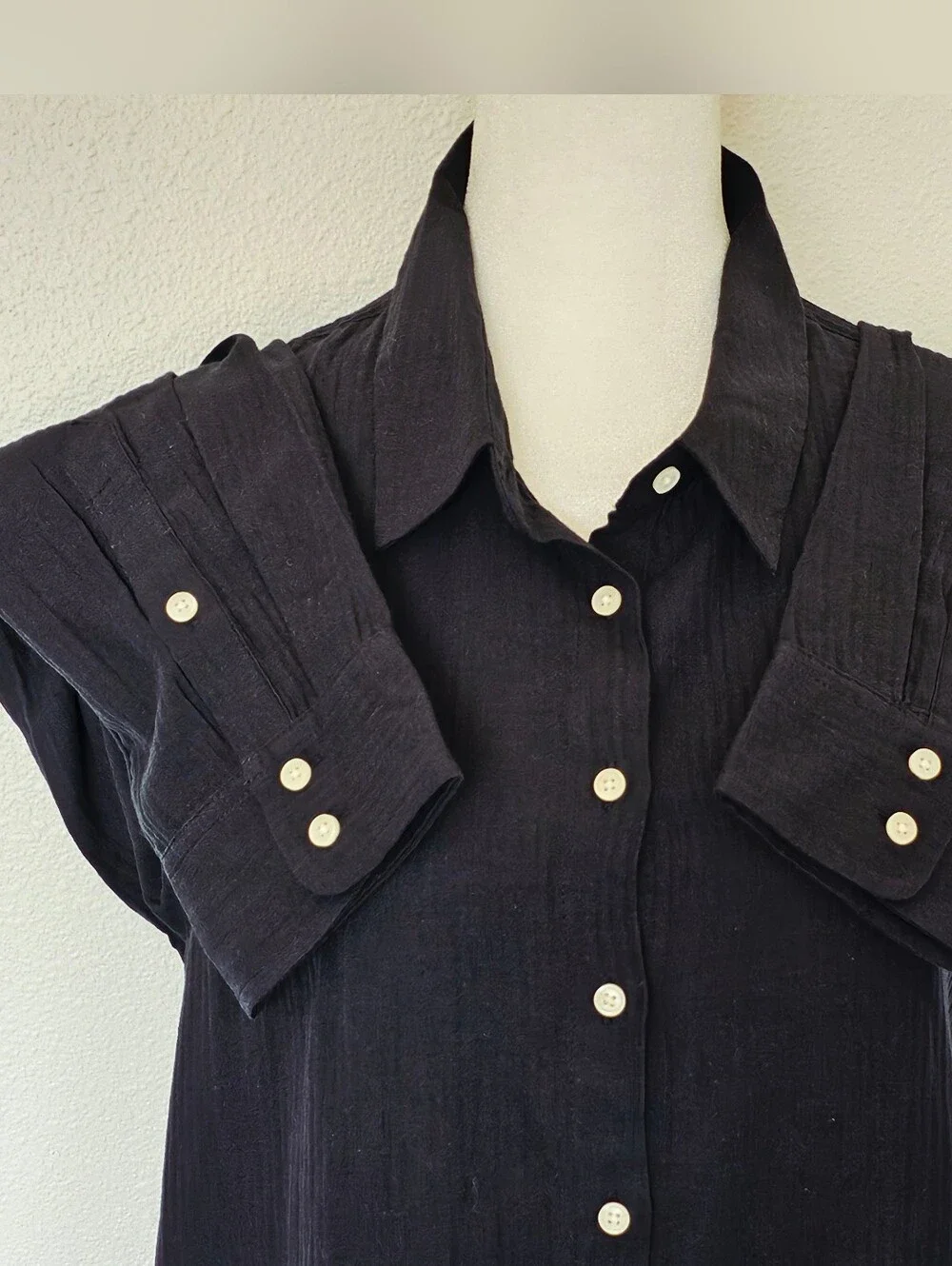 J. Crew Black Long Beach  Shirt in Airy Gauze